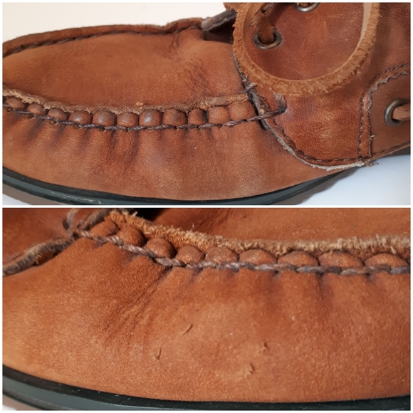 Maine Woods Leather High Cut Laced Boat Shoes 10 - Picture 5 of 11